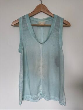Anthropologie light aqua sleeveless V-neck tank